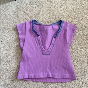 Urban Outfitters Purple Crop Top with Blue Trim